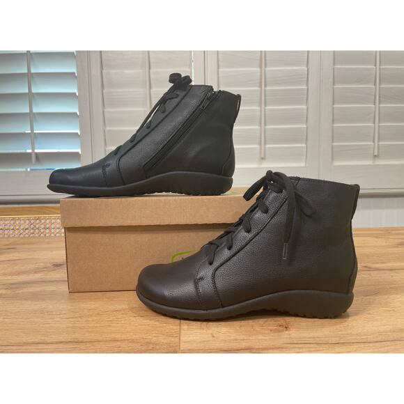 Naot Patu Boots Black Soft Leather Size 6 US 37 EU NIB Comfy Arch Support - Picture 3 of 13